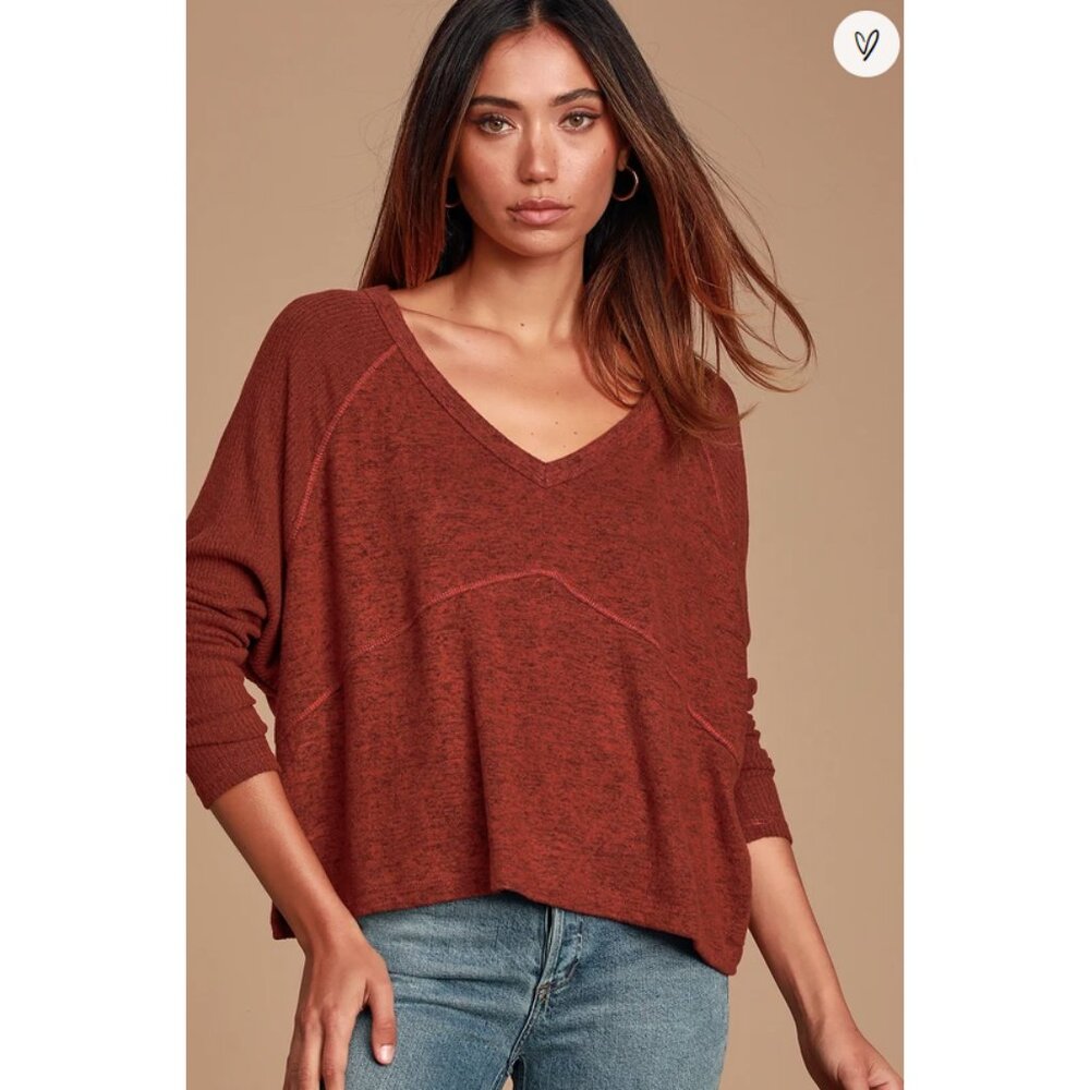 Lulus Sweater - Rust Orange Size M